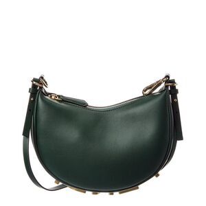 Fendi Fendigraphy Mini Leather Hobo Bag, Green